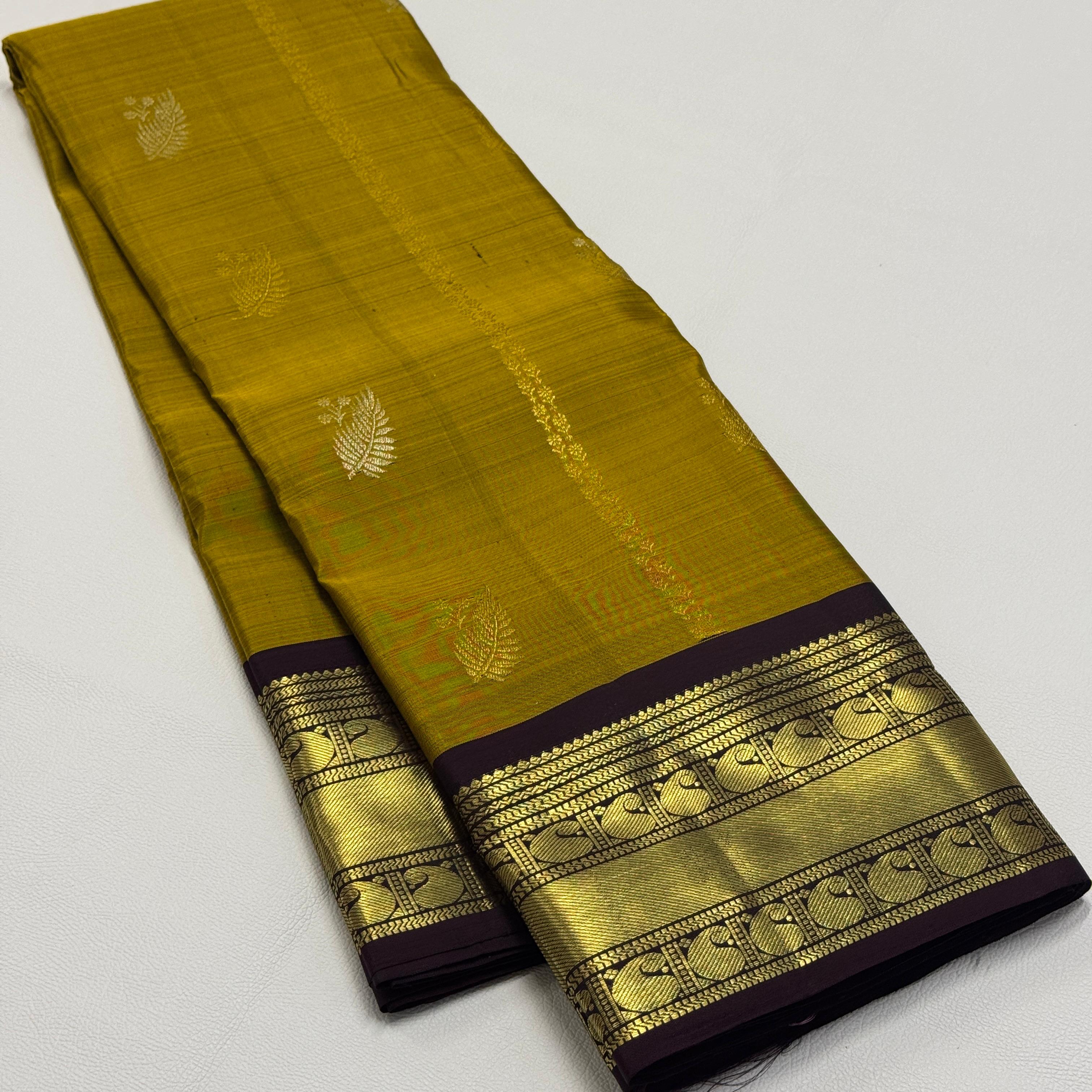 Royal Dark Green Pure Kanchipuram Handwoven Bridal Silk Saree
